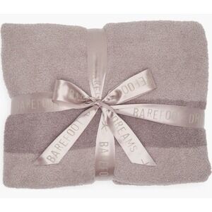 Barefoot Dreams CozyChic Block Stripe Throw Blanket Beach Rock NWT 45x60 Plush